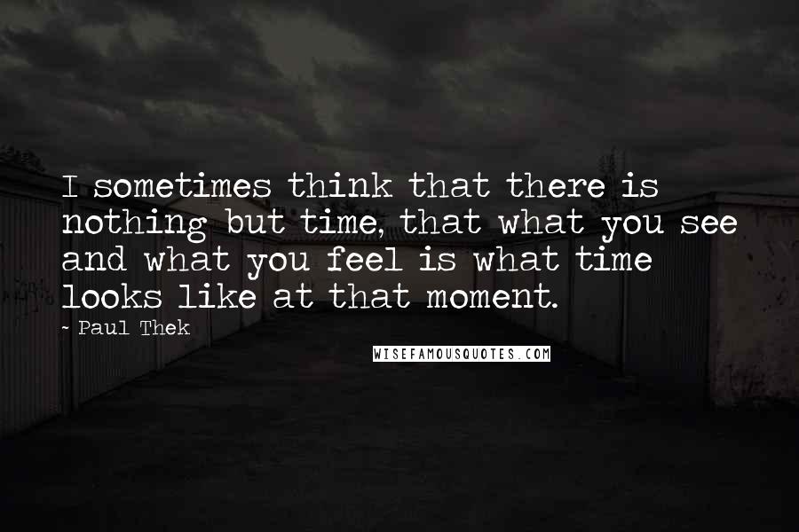 Paul Thek quotes: I sometimes think that there is nothing but time, that what you see and what you feel is what time looks like at that moment.