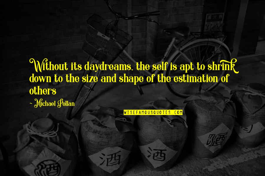 Paul Tollett Quotes By Michael Pollan: Without its daydreams, the self is apt to Paul Tollett Quotes By Michael Pollan: Without its daydreams, the self is apt to