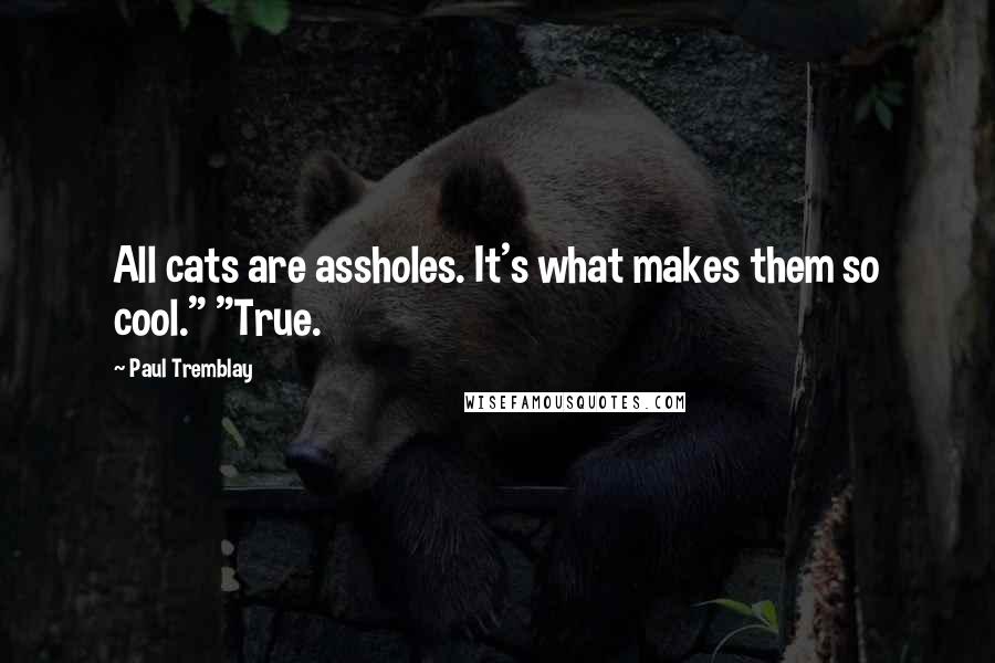 Paul Tremblay quotes: All cats are assholes. It's what makes them so cool." "True.