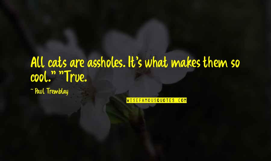 Paul Tremblay Quotes By Paul Tremblay: All cats are assholes. It's what makes them