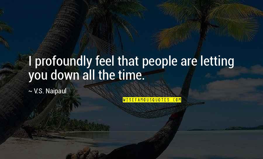 Paul Wesley Quotes By V.S. Naipaul: I profoundly feel that people are letting you