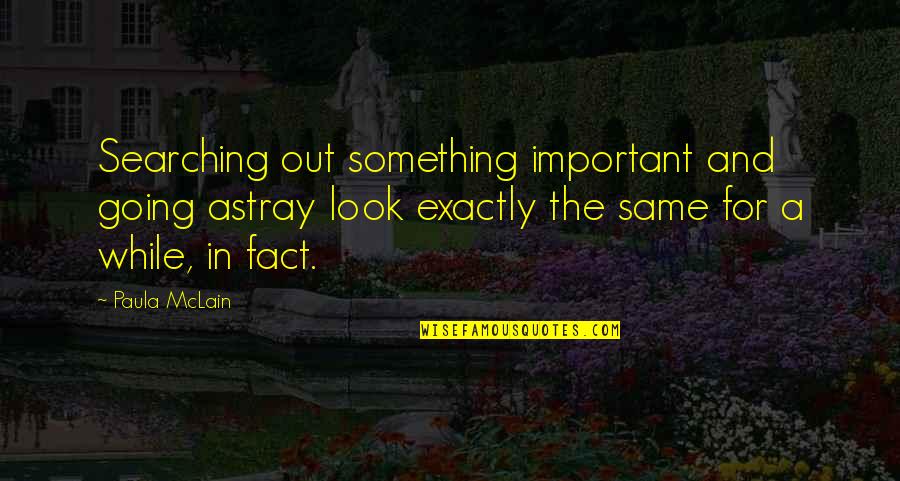Paula Mclain Quotes By Paula McLain: Searching out something important and going astray look