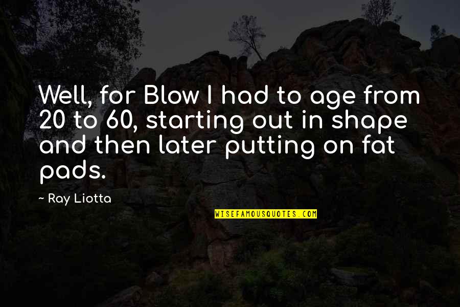 Paulauskasrealty Quotes By Ray Liotta: Well, for Blow I had to age from