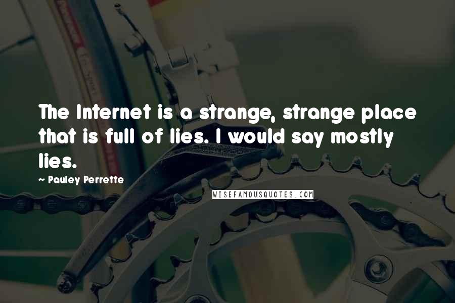 Pauley Perrette quotes: The Internet is a strange, strange place that is full of lies. I would say mostly lies.