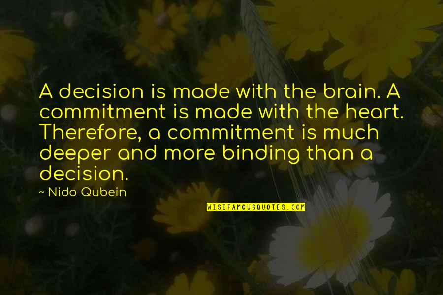 Paulian Prajitura Quotes By Nido Qubein: A decision is made with the brain. A Paulian Prajitura Quotes By Nido Qubein: A decision is made with the brain. A
