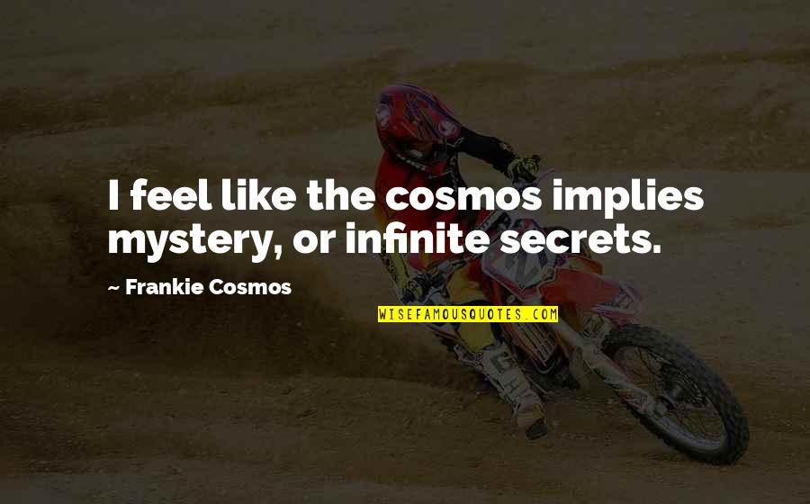 Paulita Gomez Quotes By Frankie Cosmos: I feel like the cosmos implies mystery, or Paulita Gomez Quotes By Frankie Cosmos: I feel like the cosmos implies mystery, or