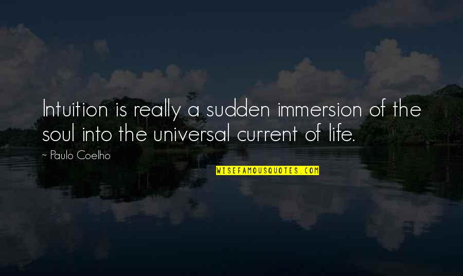 Paulo Coelho Alchemist Quotes By Paulo Coelho: Intuition is really a sudden immersion of the