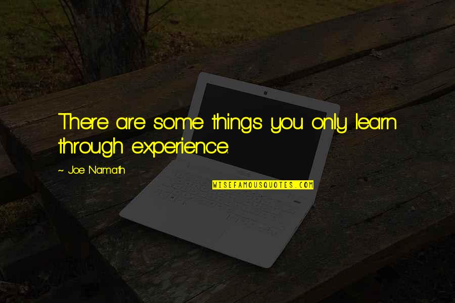 Paulo Coelho The Alchemist Quotes By Joe Namath: There are some things you only learn through