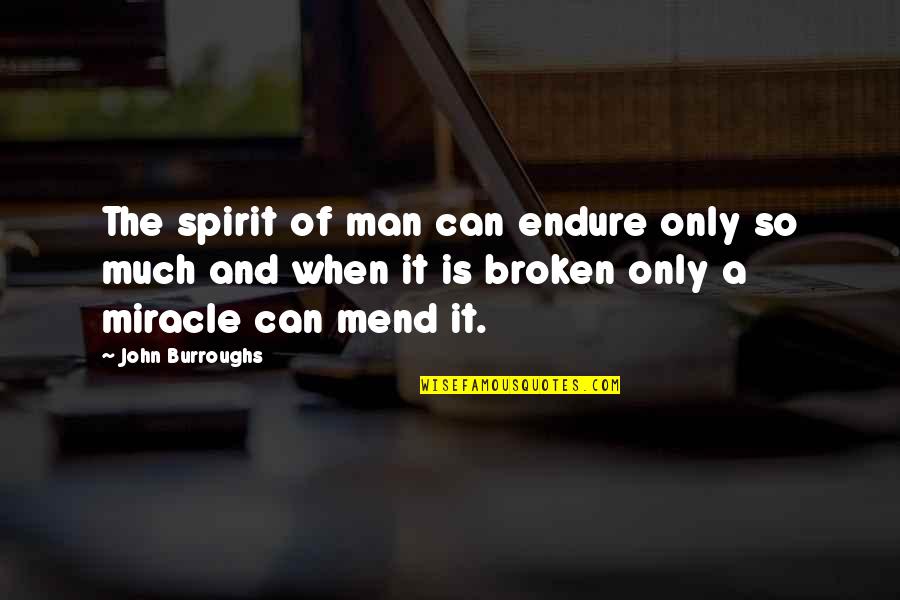 Paunch Shot Quotes By John Burroughs: The spirit of man can endure only so