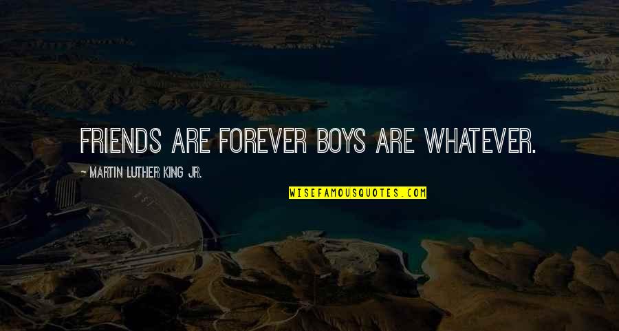 Pauranics Quotes By Martin Luther King Jr.: Friends are forever Boys are whatever.