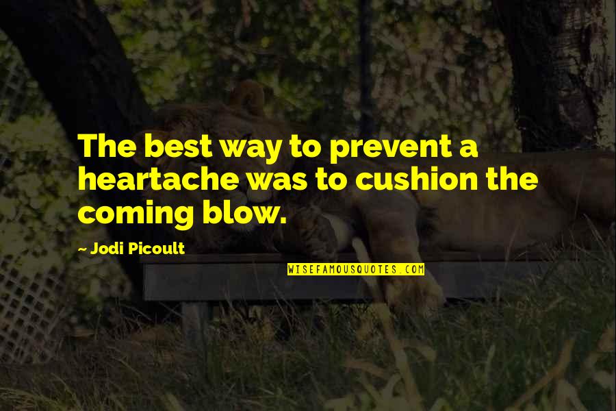 Paurex Quotes By Jodi Picoult: The best way to prevent a heartache was