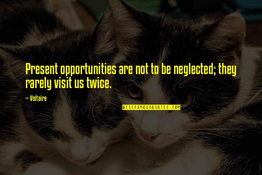 Pauvres Mendiants Quotes By Voltaire: Present opportunities are not to be neglected; they