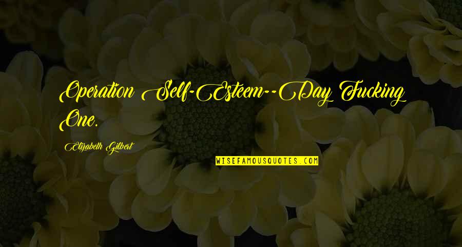 Pavao Femea Quotes By Elizabeth Gilbert: Operation Self-Esteem--Day Fucking One. Pavao Femea Quotes By Elizabeth Gilbert: Operation Self-Esteem--Day Fucking One.