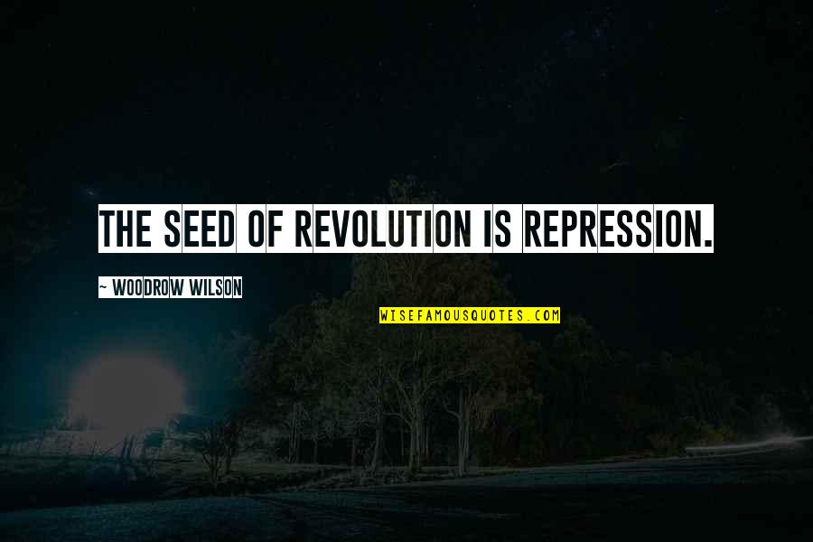 Pavelkova C Kov Quotes By Woodrow Wilson: The seed of revolution is repression. Pavelkova C Kov Quotes By Woodrow Wilson: The seed of revolution is repression.