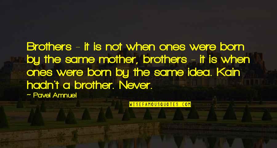 Pavel's Quotes By Pavel Amnuel: Brothers - it is not when ones were