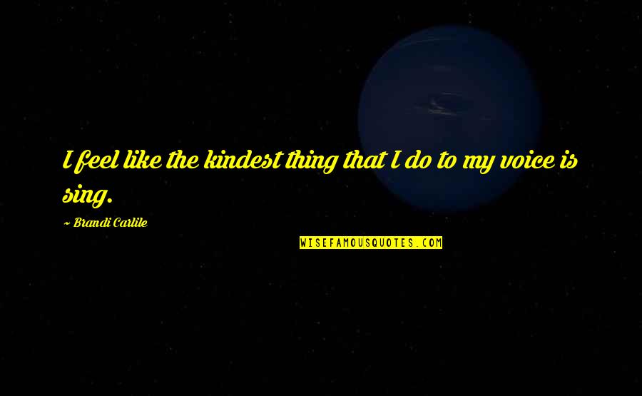 Pavlica Youtube Quotes By Brandi Carlile: I feel like the kindest thing that I Pavlica Youtube Quotes By Brandi Carlile: I feel like the kindest thing that I