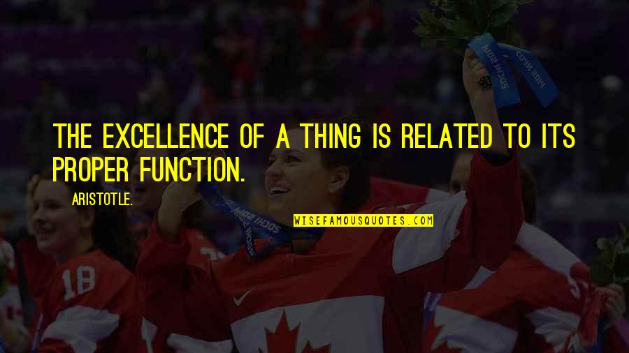 Pavlinek Vazaci Quotes By Aristotle.: The excellence of a thing is related to