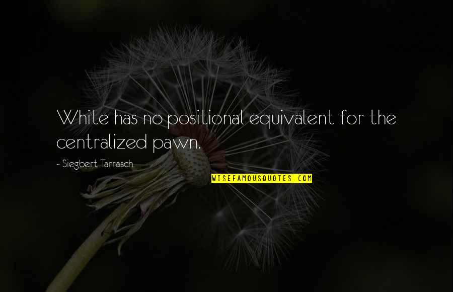 Pawns In Chess Quotes By Siegbert Tarrasch: White has no positional equivalent for the centralized Pawns In Chess Quotes By Siegbert Tarrasch: White has no positional equivalent for the centralized