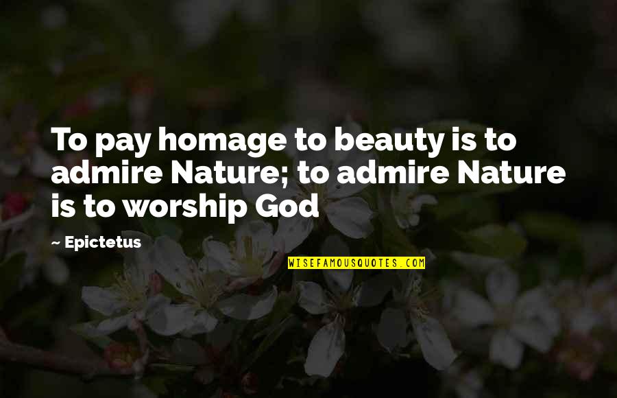 Pay Homage Quotes By Epictetus: To pay homage to beauty is to admire