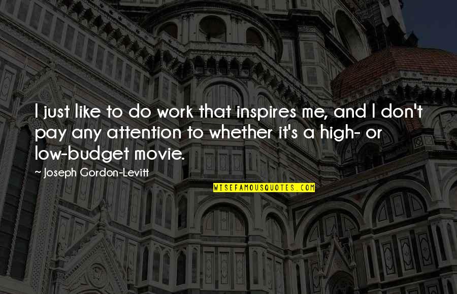 Pay Me Attention Quotes By Joseph Gordon-Levitt: I just like to do work that inspires
