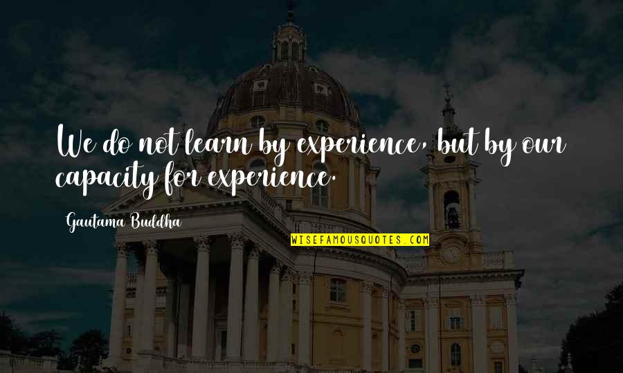 Pay Me Back Quotes By Gautama Buddha: We do not learn by experience, but by