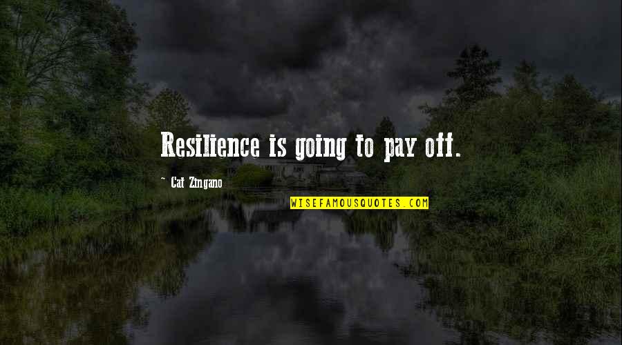 Pay Off Quotes By Cat Zingano: Resilience is going to pay off.