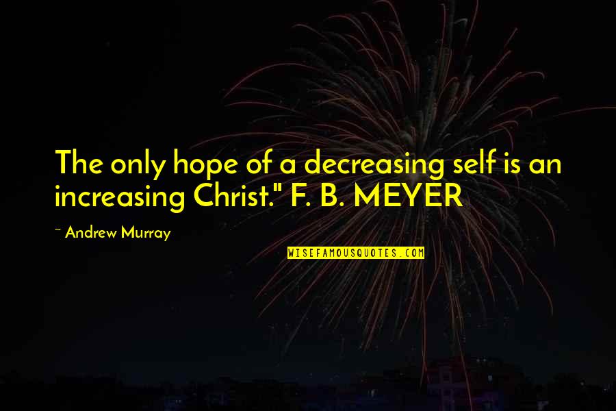 Pay Them Back Quotes By Andrew Murray: The only hope of a decreasing self is