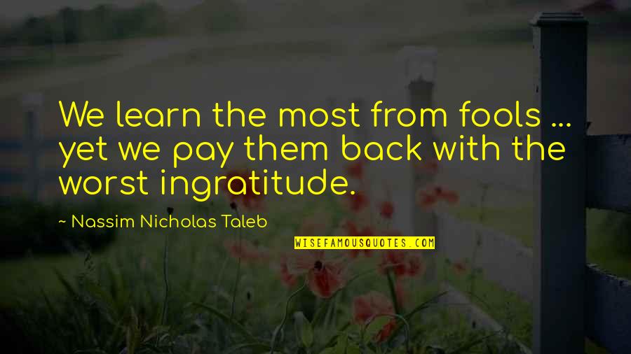 Pay With Quotes By Nassim Nicholas Taleb: We learn the most from fools ... yet Pay With Quotes By Nassim Nicholas Taleb: We learn the most from fools ... yet