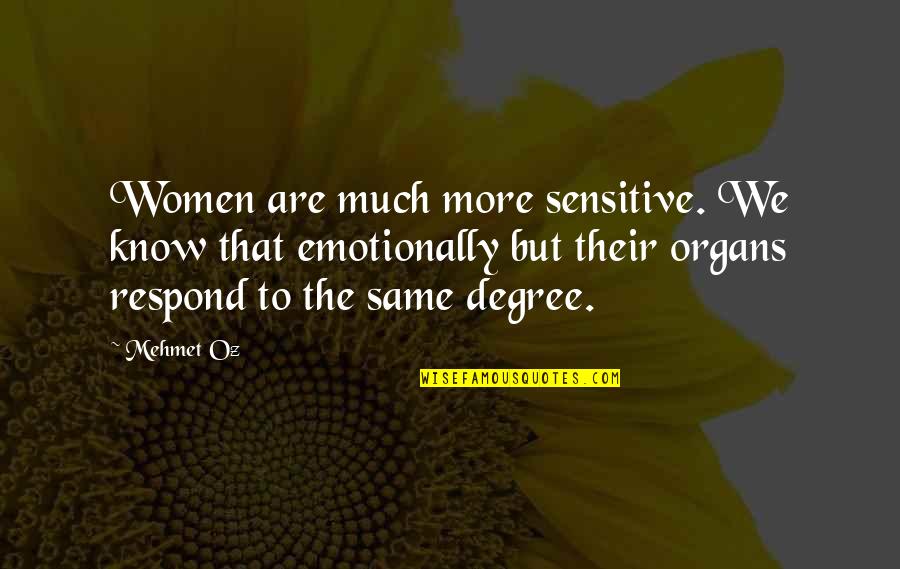 Paydarfar Quotes By Mehmet Oz: Women are much more sensitive. We know that Paydarfar Quotes By Mehmet Oz: Women are much more sensitive. We know that