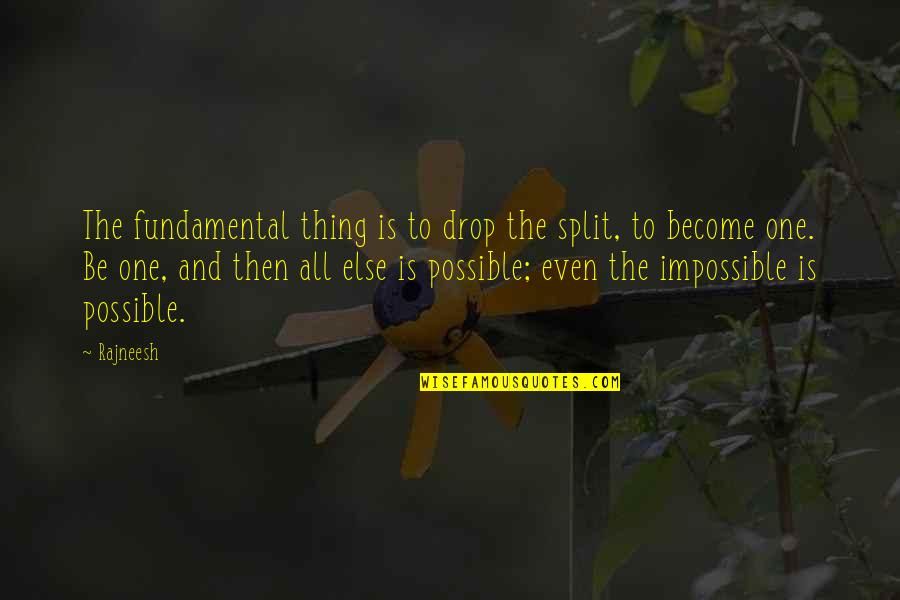 Paymaster Ribbon Quotes By Rajneesh: The fundamental thing is to drop the split, Paymaster Ribbon Quotes By Rajneesh: The fundamental thing is to drop the split,