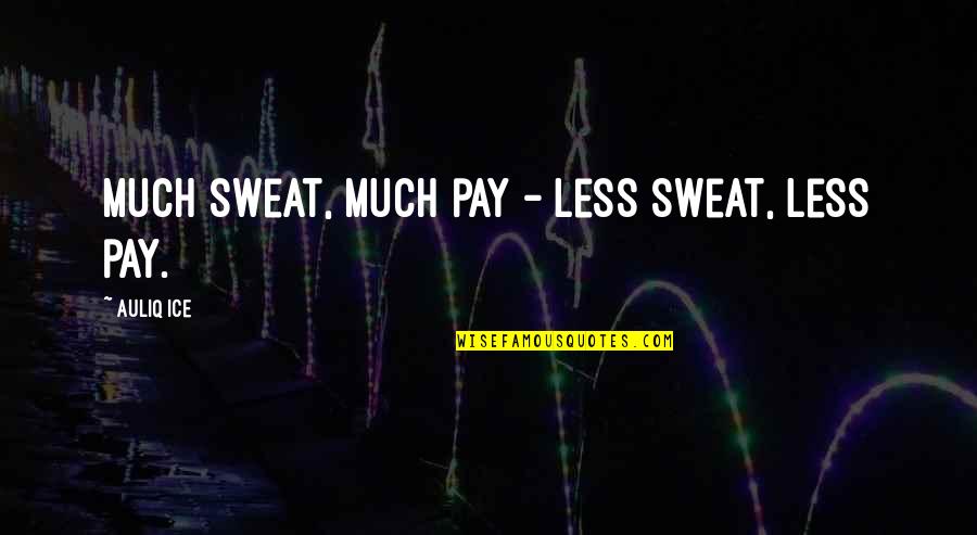 Payment Quotes By Auliq Ice: Much sweat, much pay - Less sweat, less