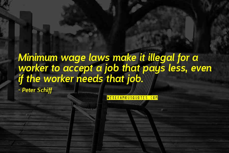 Pays Quotes By Peter Schiff: Minimum wage laws make it illegal for a