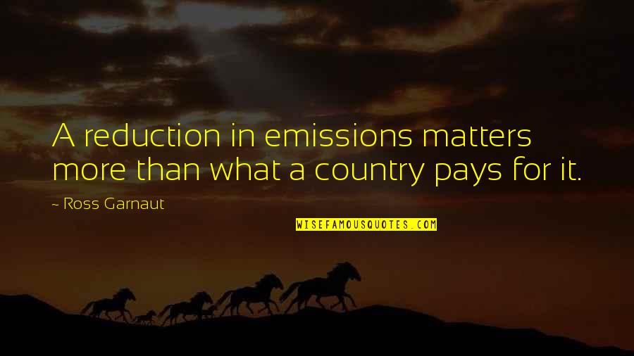 Pays Quotes By Ross Garnaut: A reduction in emissions matters more than what
