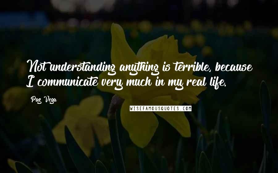 Paz Vega quotes: Not understanding anything is terrible, because I communicate very much in my real life.