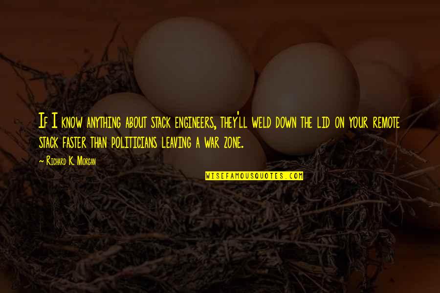 Pbis Inspirational Quotes By Richard K. Morgan: If I know anything about stack engineers, they'll