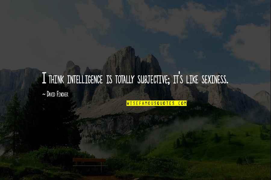 Pbr Inspirational Quotes By David Fincher: I think intelligence is totally subjective; it's like