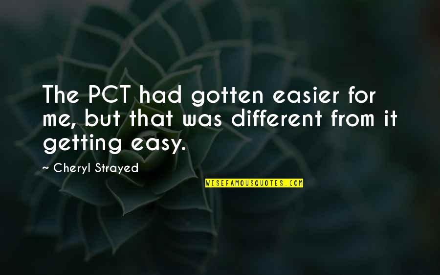 Pct Quotes By Cheryl Strayed: The PCT had gotten easier for me, but