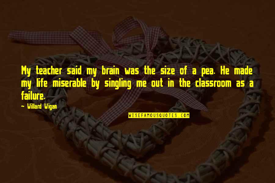 Pea Brain Quotes By Willard Wigan: My teacher said my brain was the size