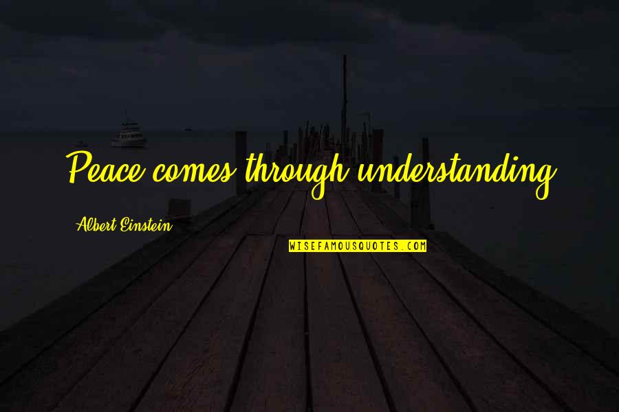 Peace Albert Einstein Quotes By Albert Einstein: Peace comes through understanding