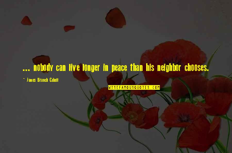 Peace And Pacifism Quotes By James Branch Cabell: ... nobody can live longer in peace than