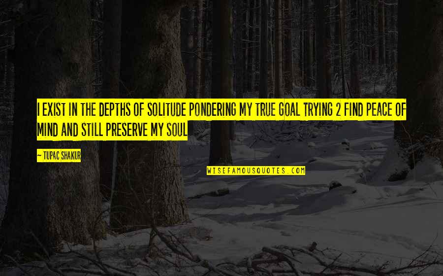 Peace And Solitude Quotes By Tupac Shakur: I exist in the depths of solitude pondering Peace And Solitude Quotes By Tupac Shakur: I exist in the depths of solitude pondering
