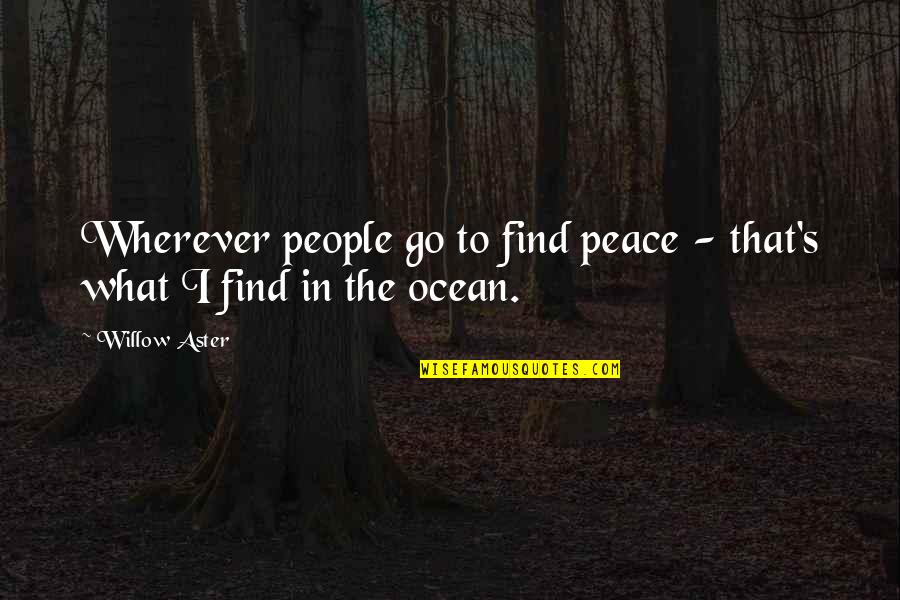 Peace And The Ocean Quotes By Willow Aster: Wherever people go to find peace - that's