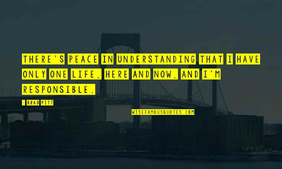 Peace And Understanding Quotes By Brad Pitt: There's peace in understanding that I have only