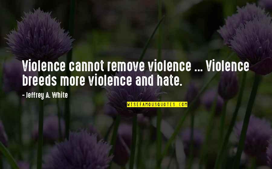 Peace And Violence Quotes By Jeffrey A. White: Violence cannot remove violence ... Violence breeds more