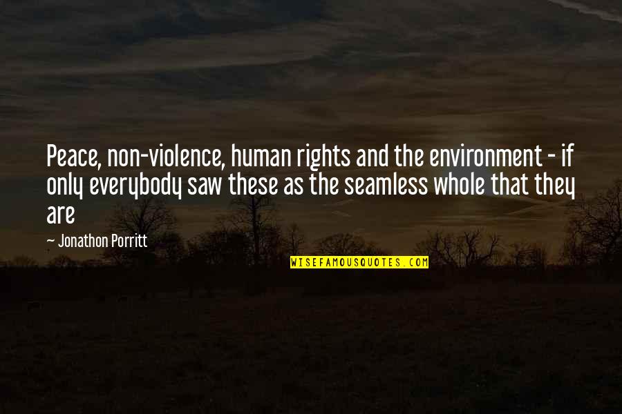 Peace And Violence Quotes By Jonathon Porritt: Peace, non-violence, human rights and the environment -