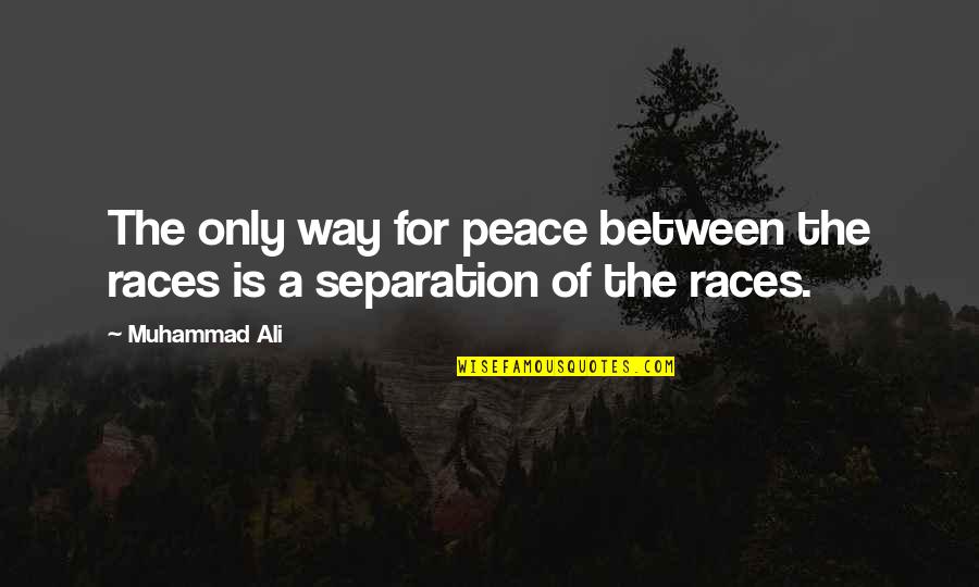 Peace Between Races Quotes By Muhammad Ali: The only way for peace between the races