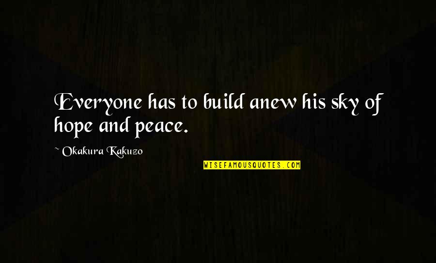 Peace For Everyone Quotes By Okakura Kakuzo: Everyone has to build anew his sky of