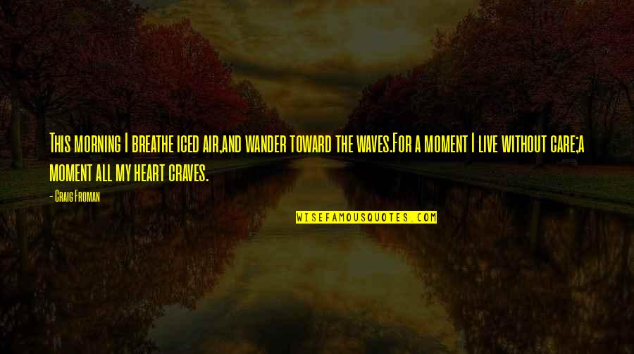Peace In The Air Quotes By Craig Froman: This morning I breathe iced air,and wander toward