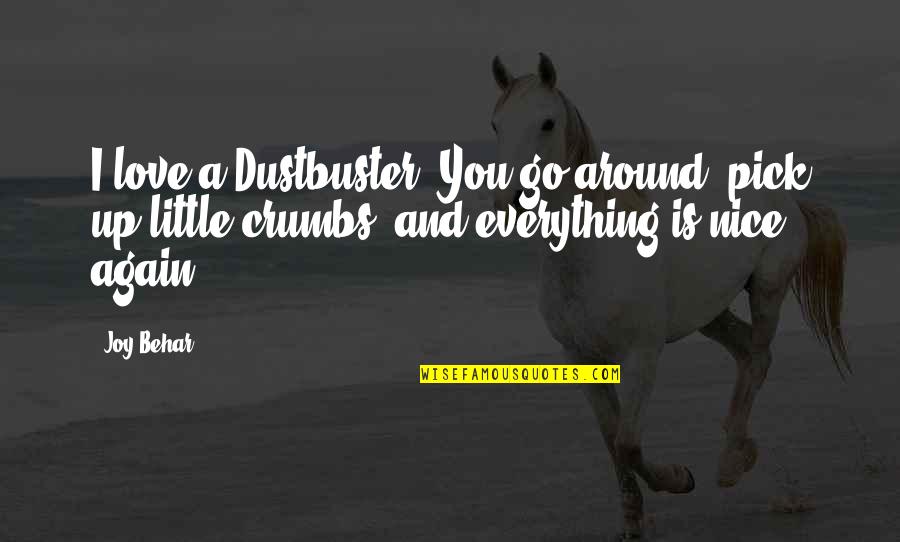 Peace In The Community Quotes By Joy Behar: I love a Dustbuster. You go around, pick Peace In The Community Quotes By Joy Behar: I love a Dustbuster. You go around, pick