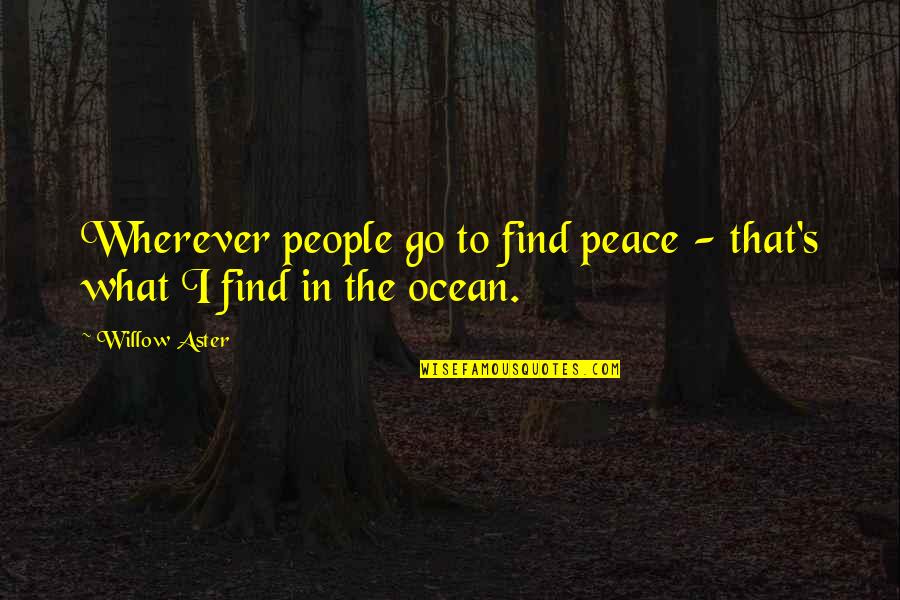 Peace In The Ocean Quotes By Willow Aster: Wherever people go to find peace - that's